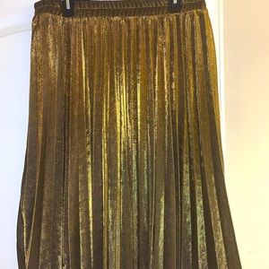 Metallic Gold Pleated Skiet